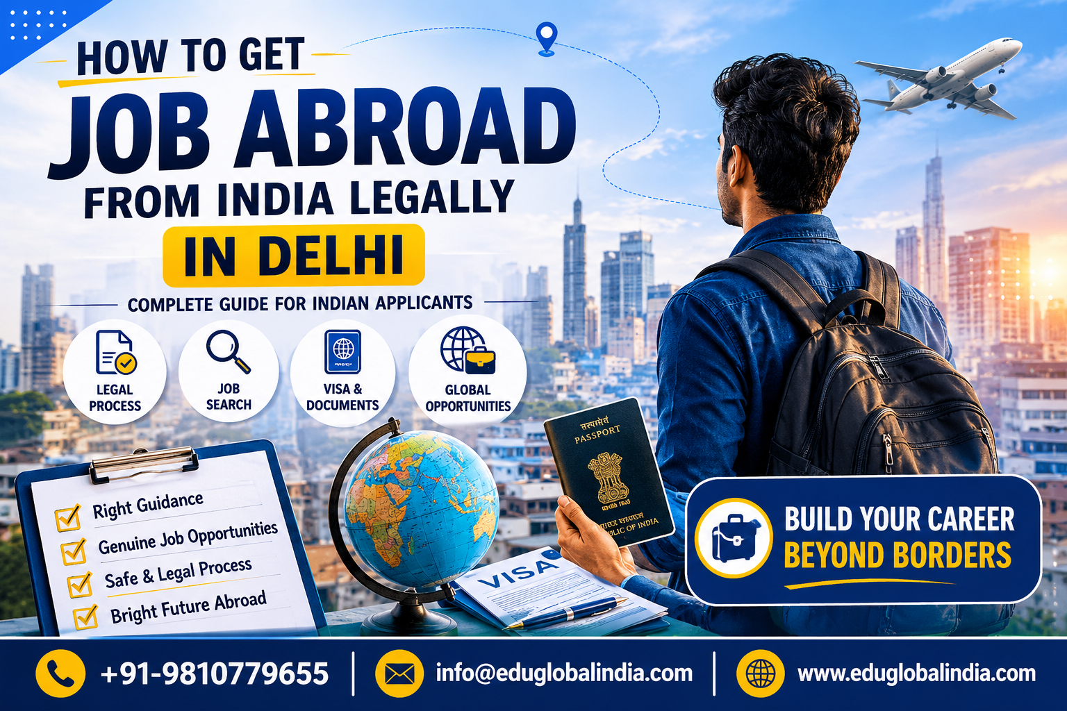 How to Get Job Abroad from India Legally in Delhi – Complete Guide for Indian Applicants