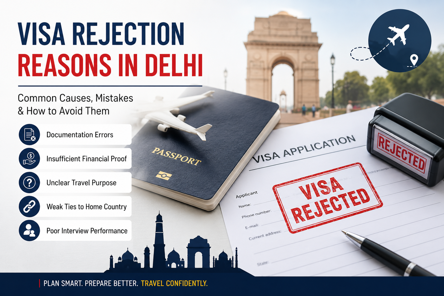 Visa Rejection Reasons in Delhi: Common Causes and How Applicants Can Avoid Them